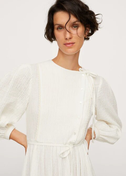 Textured cotton-blend dress