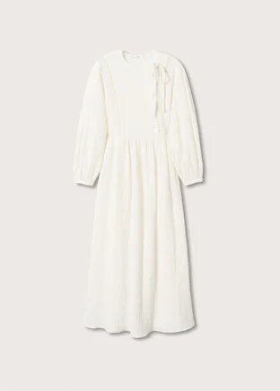 Textured cotton-blend dress