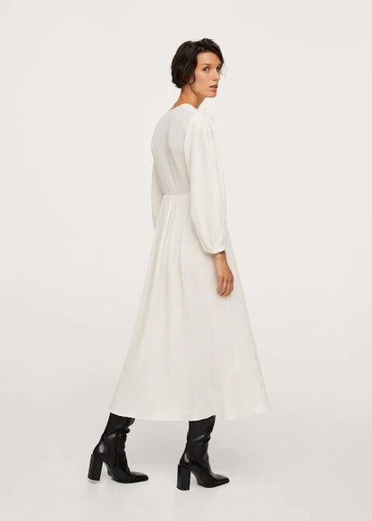 Textured cotton-blend dress