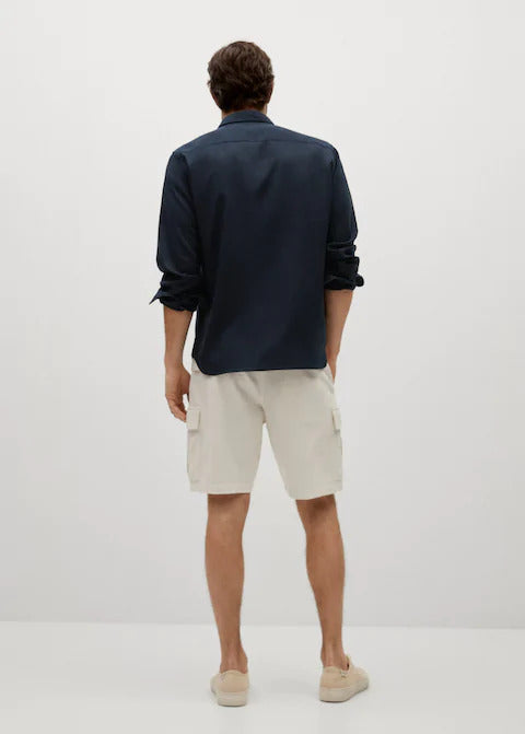 slim fit flowy linen shirt