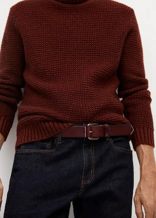 Leather belt brown color
